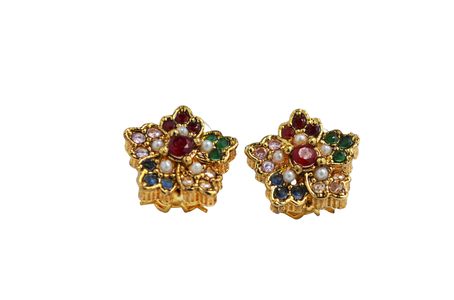 Floral Trinity's Gemstone Studs