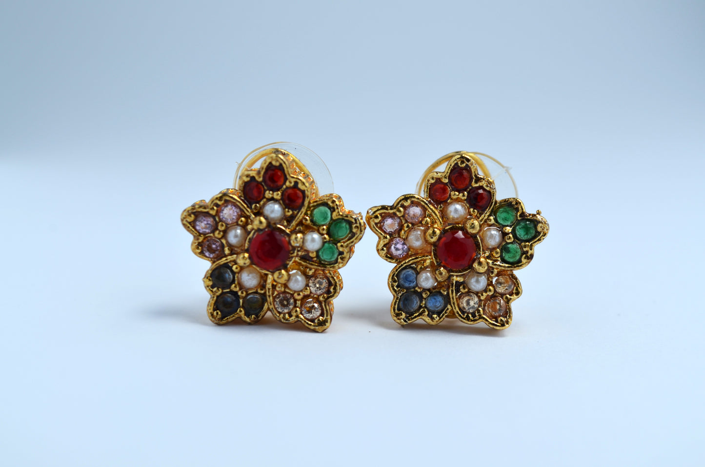 Floral Trinity's Gemstone Studs