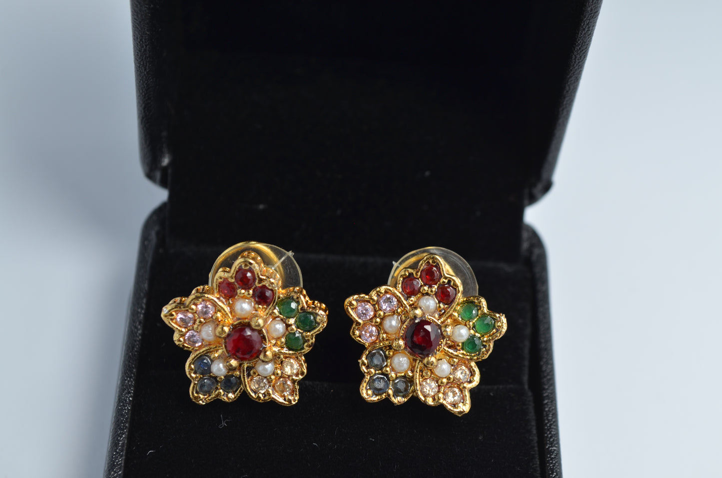 Floral Trinity's Gemstone Studs